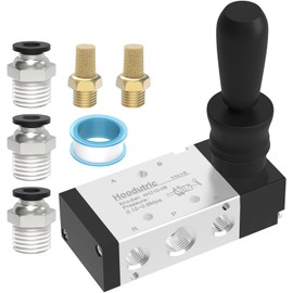 Pneumatic Solenoid Valve, Hoodutric 1/4"NPT 5 Way 2 Position Air Hand Lever Operated Valve Manual Control Push Pull Solenoid Air Valve 4H210-08