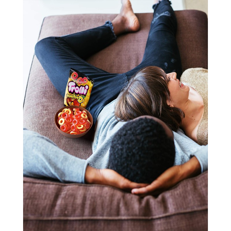 Trolli Peachie O's Rings, Sour Gummy Candy, 6.3 Ounce Bags