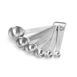 Slofoodgroup - Stainless Steel Measuring Spoon Set - 6 Piece Measuring Spoon Set - 304 Stainless Steel Measuring Spoon Set for Cooking, Baking and Kitchens