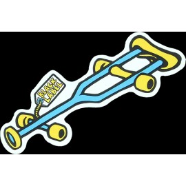 Black Label Crutch Skateboard Decal Sticker - PACK OF 3