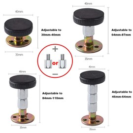 HNJKJEU Wall Protection Bed Pack of 4 Adjustable Bed Frame Bed Headboard Stopper with Thread Bed Frame Anti-Shake Tool Telescopic Support Betframe Stabiliser for Beds Cabinets Sofas, 33-110 mm