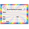 12 x Bright Rainbow Birthday Party Invitations with Orange Envelopes