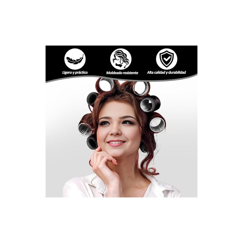 50 pzs Rizadores para el Cabello, 4 Tamaños de Rulos