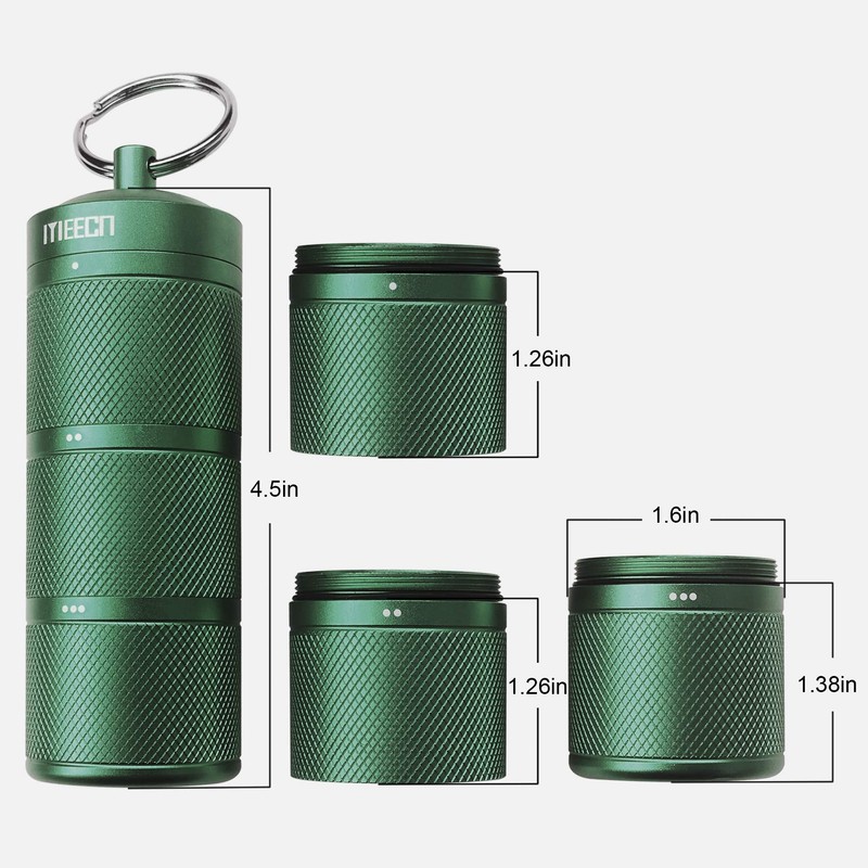 MEECN Three-Layer Aluminum Waterproof Pill case Pill Holder can Store