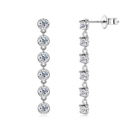 AINUOSHI Moissanite Dangle Earrings for Women Lab Created Diamond Linear Drop Earrings with GRA Certificate 14k gold Plated 925 Sterling Silver Post Dainty Dangling Chandelier Earrings for Everyday