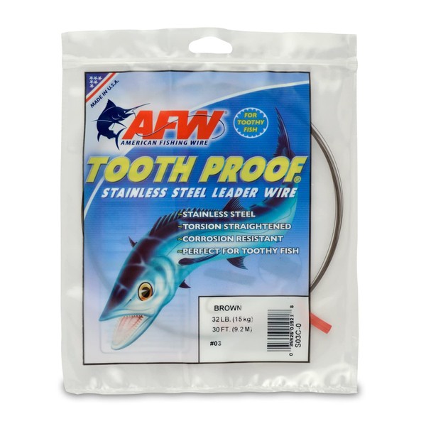 AFW #3 Tooth Proof Stainless Steel Single Strand Leader Wire,