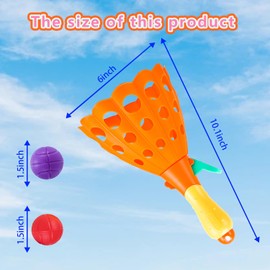 Zexint Pop and Catch Ball Game with 10 Balls and 2 Catch Launcher Baskets - Outdoor Indoor Game Activities, Basket Stuffers Gifts Beach Sport Summer Beach Toys for Kids Ages 3 4 5 6 7 8 10 12+