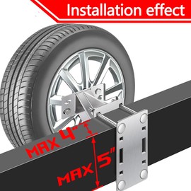 KNUOPYT Spare Tire Carrier, Stainless Steel Spare Tire Mount for Boat Trailer, Fits Most 4 & 5 Lugs Wheels, Hold 4″, 4.5″, 4.75″and 5″Bolt Patterns