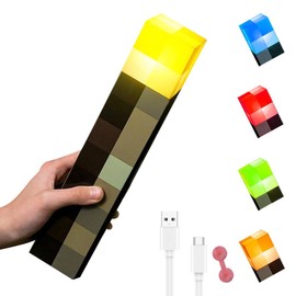 WDKXCN Wall Fackel Nachtlicht, USB Wiederaufladbar Craft Fackel Lampe mit 4 Farbe, 28cm 3D Lampe Fackel Wandlampe, LED Fackel Kinder für Hand Oder Wandhalterung Beleuchtung Spielzeug Geschenke