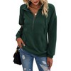PRETTYGARDEN Women's Casual Long Sleeve Lapel Zipper Sweatshirt Drawstring Loose