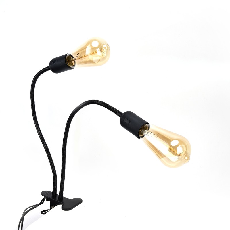 Table Lamp Holder E27/E26 Black Double Headed 360 Degree Adjustable