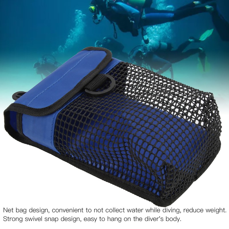 21x14cm Portable Diving Mesh Gear Bag with Hang Buckle Lightweight