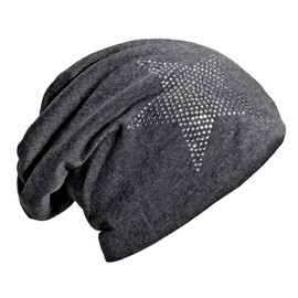 DonDon Women's Slouch Winter Beanie Hat Lined with Star Print -