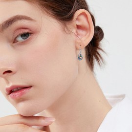 QHQPQ Axolotl Earrings 925 Sterling Silver Abalone Animal Dangle Earrings Jewellry Axolotl Gifts for Women Girlfriend