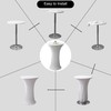 Viiamacki 24x43 Inch Round Spandex Cocktail Tablecloth, White Elastic Fitted