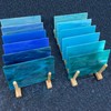 LITMIND 12 Sheets Blue Stained Glass Sheets, 4 x 6
