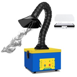 KINGSOM Solder Fume Extractor with 2 in 1 Filter, 180m³/h Smoke Absorber Remover, 3 Speeds Adjustment, Compact Desktop Soldering Fume Extractor Soldering for Welding DIY, 3D Print, Nail Salon Blue