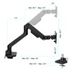 ARES WING Single Monitor Mount with USB A/C, Ultrawide Monitor