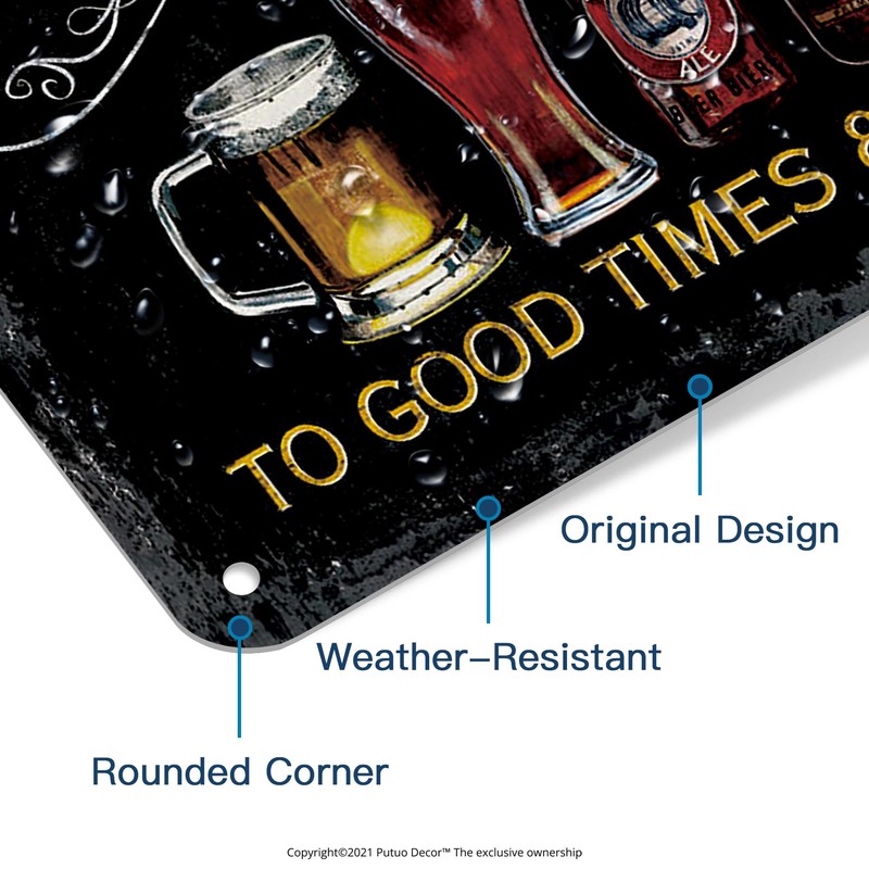 Putuo Decor Cheers Metal Tin Sign, Bar Signs For Home