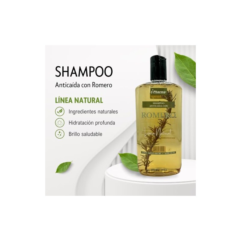 Shampoo Anticaída con Romero, Línea Natural, 500 ml