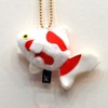 Goldfish Bell Ryukin Mascot Key Chain WHITE