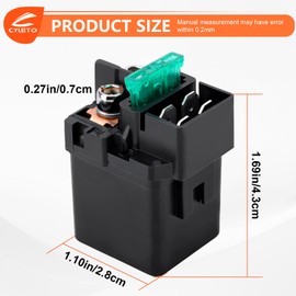 Starter Solenoid Relay for Honda Shadow750 VT750 1998-2010/CBR600RR 2003-2014 CBR600 F2 F3 F4 F4i 1991-2003/VT1100 Shadow1100 Spirit 1997-2007/for Kawasaki Vulcan 500 800 900 1500-1700 2000