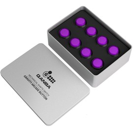 Qanba Gravity KS Akakon Buttons, Silent Buttons, Heavy Duty, Compatible with Kumba Gravity KS Leverless Button Replacements (8-Clear Black Frame Purple (Cr Black+pur), D Project (30mm x 8pcs) Boxed