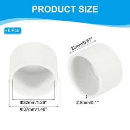 PATIKIL 1-1/4" PVC Pipe End Cap Fitting, 20 Pack Furniture Grade Pipe Plug Adapter Socket Fittings for Build PVC Furniture DIY Garden Shelf Support Structure Storage, White