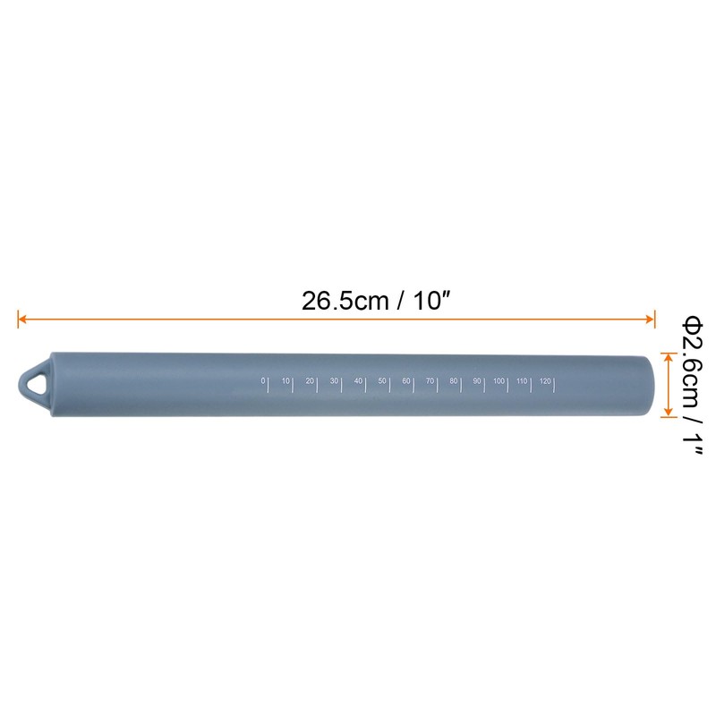 HARFINGTON Silicone Rolling Pin 10" Silicone Surface Non-Stick Stainless Steel