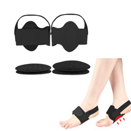 SPOKKI 2 Pairs Black Arch Support Brace, Adjustable Arch Support Sleeves, Removable Replacement Foot Supports with Arch Pad for Foot