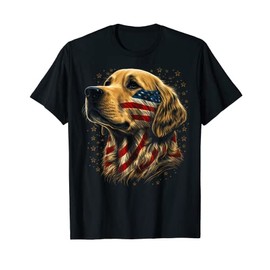 USA 4th Of July Goldie Patriotic American Golden Retriever T-Shirt