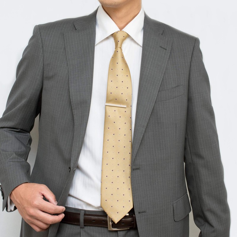 TAVARAT Tps-095 Men's Tie Clip, Made in Japan, Brass, Rolled