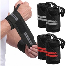 2 Pares Muñequeras Gym, Muñequeras Crossfit Deportivas para Hombres y Mujeres, Protexe os Pulsos, Adecuado para Entrenamiento, Gimnasio, Levantamento de Peso, etc.