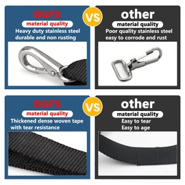 One Hooks Adjustable Bimini Boat Top Straps,38"~70"Marine Awning Webbing Straps,with 316 Stainless Stee Heavy Duty Snap Hooks,Boat Awning Hardware Accessories,Premium Boat Canopy Nylon Strap,Pack of 2