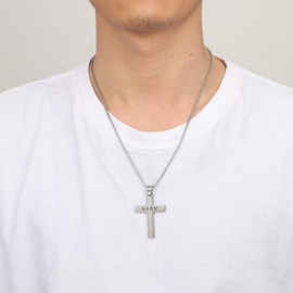 Lcherry WARRIOR Cross Necklace - Religious Baptism Gifts for Men, Christian Jewelry