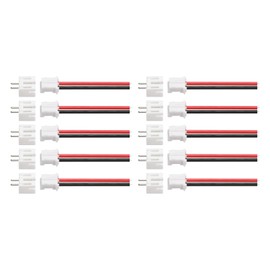 sourcing map PH 2.0 Single Female Connector Plug 2 Pins Tiny Micro Electrical Connectors with 20cm Wire Cables and 10 Male Heads for Electrical Appliances Pack of 10