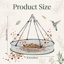 FoldTier 1 Piece Bird Seed Catcher Tray Hanging Round Mesh,30 Inch