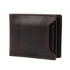 Fossil Wallet for Men Derrick, 100% Leather Bifold Dark brown 11.5 cm L x 2 cm W x 9 cm H ML3685201