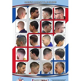 Barber Poster - 24 x 36 Inches, Already Laminated For Fade Prevention - Barber Shop Poster with High Definition Images Showing All Haircuts Details - You Will Love It