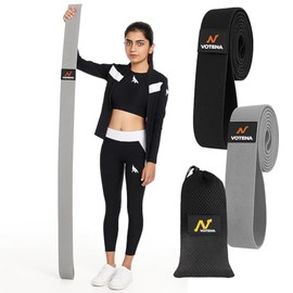 76-Inch Fabric Resistance Band Non Slip, Extended-Length Heavy Duty Exercise Band + Carry Bag Glute, Leg & Full Body Workout, Home Gym, Travel, Yoga & Strength Training (Gray Heavy Resistance Band)