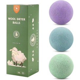 Dryer Balls 3 Pack XL,  Fabric Softener New Zealand ,Handmade  Laundry Dryer Balls, Reusable 1000 Loads,Wrinkles Free, Shorten Drying Time(3 Pack,Animal Pattern) - Colour: 3 Pack Colorful, Size: Colorful