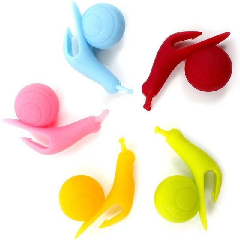5 PCS Snail Shape Silicone Tea Bag Holder Cup Snail