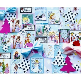 Unbranded Christmas Scrapbook Pictures Christmas Junk Journal  Paper, Ephemera 40 Items,#B