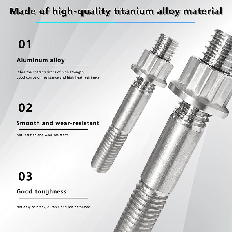 BIGLKNM Titanium Cylinder Head Studs Nuts Compatible with Yamaha Blaster