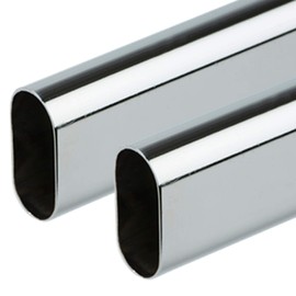 HomeCentreⓇ 1200mm Oval Chrome Wardrobe Rail 30mm Clothes Hanging Hanger Pole Closet