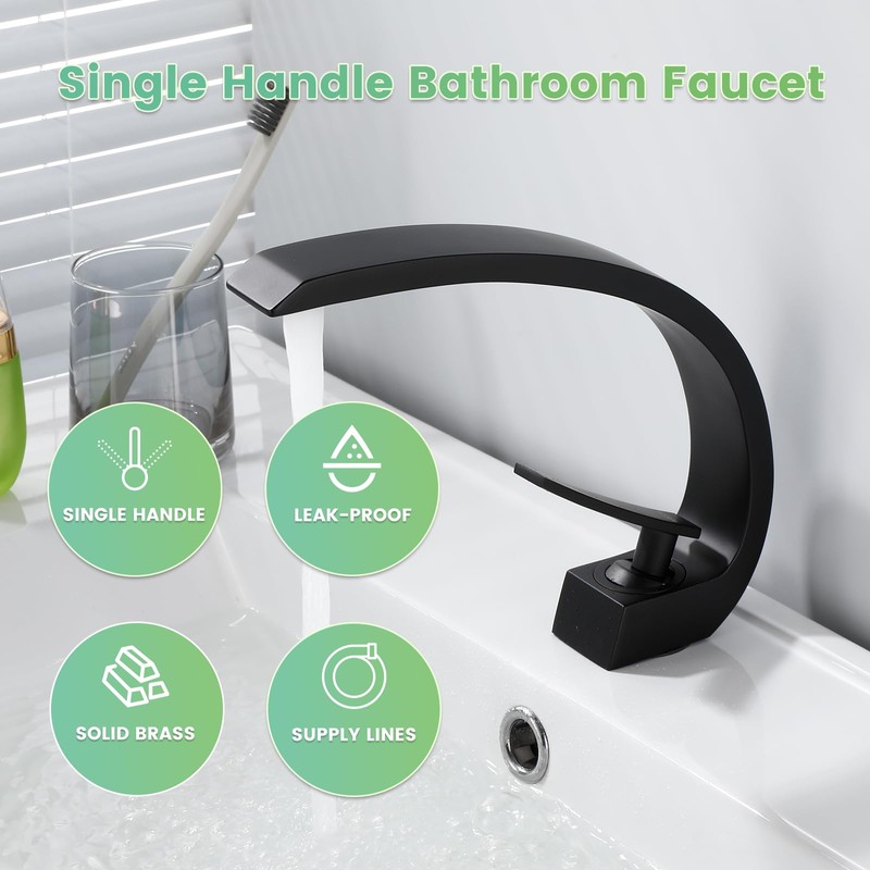HOMHII Single Handle Bathroom Sink Faucet 1 or 3 Hole,