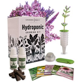 Herb Growing Kit Indoor for Hydroponics and Aquaponics- Includes Medicinal Lavender, Chamomile, Lemon Balm, Peppermint and Echinacea Heirloom Garden Seeds, Grow Seedpods Domes and More!