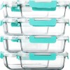 Glass Meal Prep Containers with Lids, Glass Food Storage Containers,