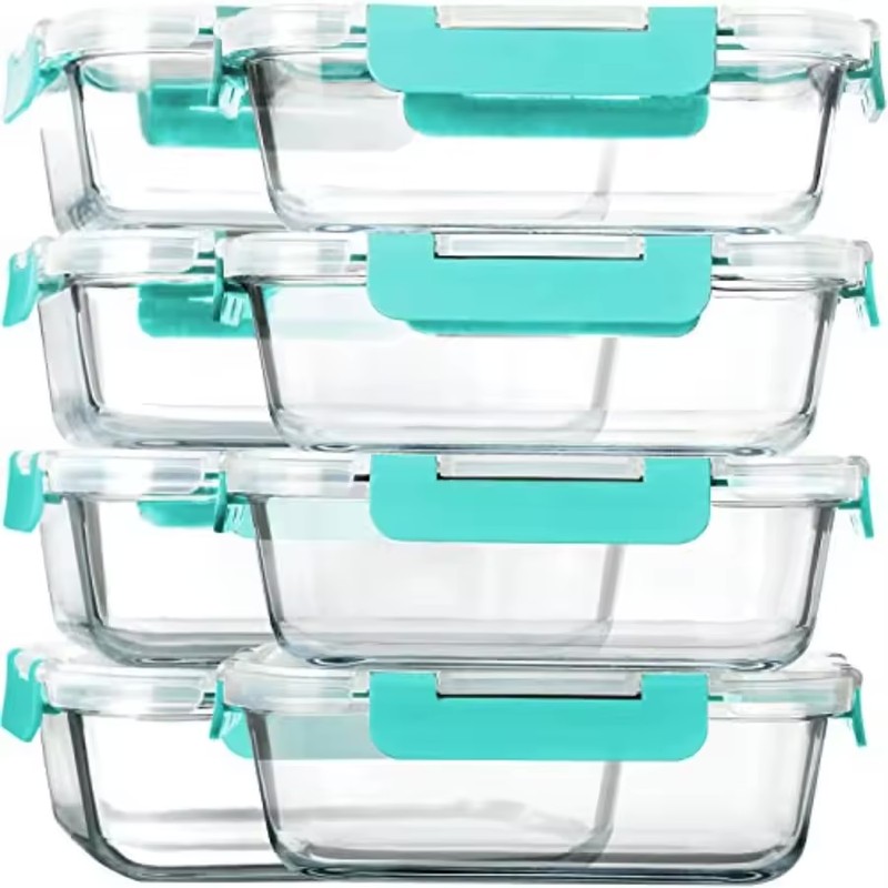 Glass Meal Prep Containers with Lids, Glass Food Storage Containers,