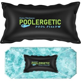 4x8 Ft Pool Pillow for Above Ground Pools, Large Winter Pool Pillow for Winterize Closing, 0.6mm Thick Heavy-Duty Swimming Pool Cover Air Pillow with Cords, Black, 2 Pack